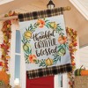 Pumpkin Wreath Burlap Fall House Flag Thankful Autumn 28" x 40" Briarwood Lane - 4 of 4