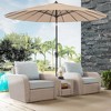 Costway 9 FT Patio Round Market Umbrella with Push Button Tilt, Crank Handle, Vented Top Tan/Navy/Wine/Turquoise - 2 of 4