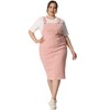 Agnes Orinda Women's Plus Size Denim Suspender Ripped Hem Side Pockets Casual Mini Sundresses - 3 of 4