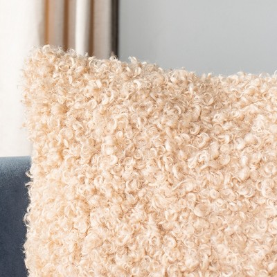 Kalista Shag Nude Square Throw Pillow