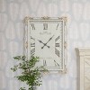 36"x27" Wooden Floral Carved Acanthus Wall Clock: Silent Mechanism, Vintage Paris Design - Olivia & May - 4 of 4