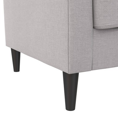 Light Gray Linen 67'' Wood Frame Pillow-Top Arm Sofa