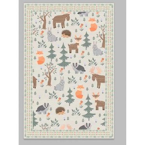 Large Cute Animal Machine Washable Rug with Non Slip Backing Ultra-Thin Non Shedding Stain Resistant Rug for Bedroom Playroom Nursery Kids Room - 1 of 4