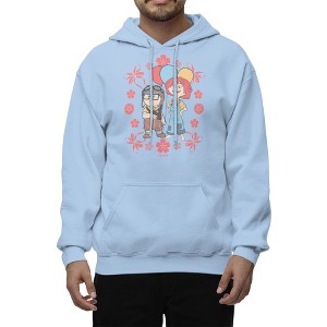 Disney Pixar Men's Up Childhood Friends And Flowers Hoodie - Light