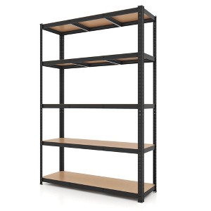 Costway 5 Tier Adjustable Garage Shelving Unit with 2200 lbs Max Load for Warehouse Black/Grey/Blue/Silver - 1 of 4