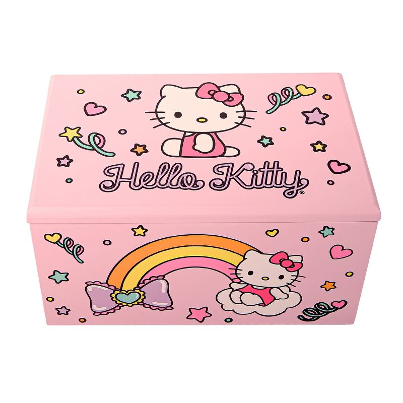 Sanrio Hello Kitty Pink Wood Jewelry Box with Tray - Officially Licensed Authentic, 1 of 5
