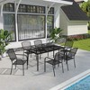 Mondawe 7-Piece Outdoor Dining Set,65" Steel Frame Mesh Table & Chairs Patio Set - 2 of 4