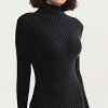 Anna-Kaci Women's Long Sleeve Ribbed Knit Midi Dress with Contrast Hem Stripe Design - 3 of 4