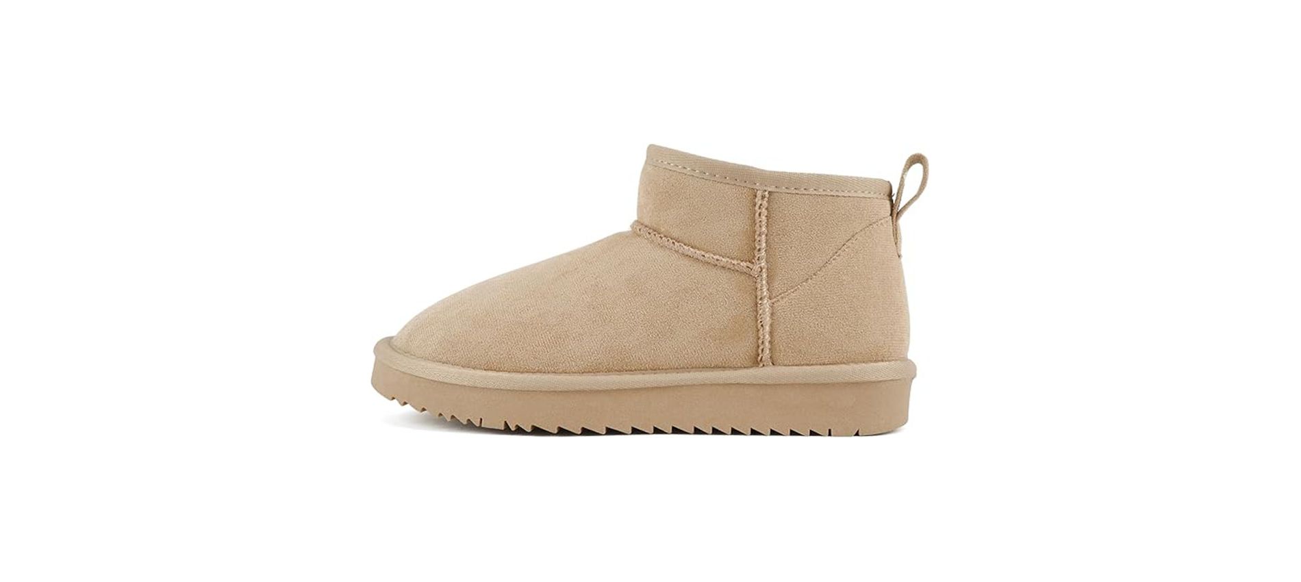 Soda MUTUAL Women's Faux Fur Mini Snow Ankle Boots - Oatmeal Imitation Suede - Size 5.5