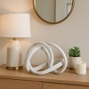 Modern Knot Statue Decorative Object for Home Decor - Sculpture Ornament for Coffee Table, Shelf, and Living Room Decor - 12", White - 3 of 4