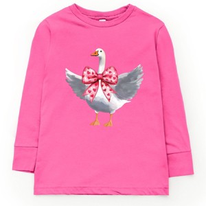 Valentine Goose Coquette - Toddler Long Sleeve Graphic Tee - 1 of 4