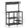 PDTEND Industrial Gray Kitchen Baker’s Rack with Lighting, Glass Holders & Open Shelves - 4 of 4