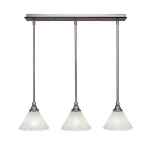 Toltec Lighting Any 3 - Light Chandelier in  Brushed Nickel with 7" Gold Ice Shade - 1 of 1