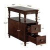 Resenkos Rustic Wooden Coffee Table with Shelf, 2 - Tier Living Room Center Table Brown - 2 of 4