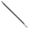 Black Bow Jewelry Men's 7mm Stainless Steel & Black Plated Spiga Chain Bracelet, 8.25 In - 2 of 4