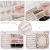 HTUTWOO Small Portable Jewelry Organizer, Double Layer PU Leather Mini Jewelry Holder Gift Box for Girls Women - 4 of 4