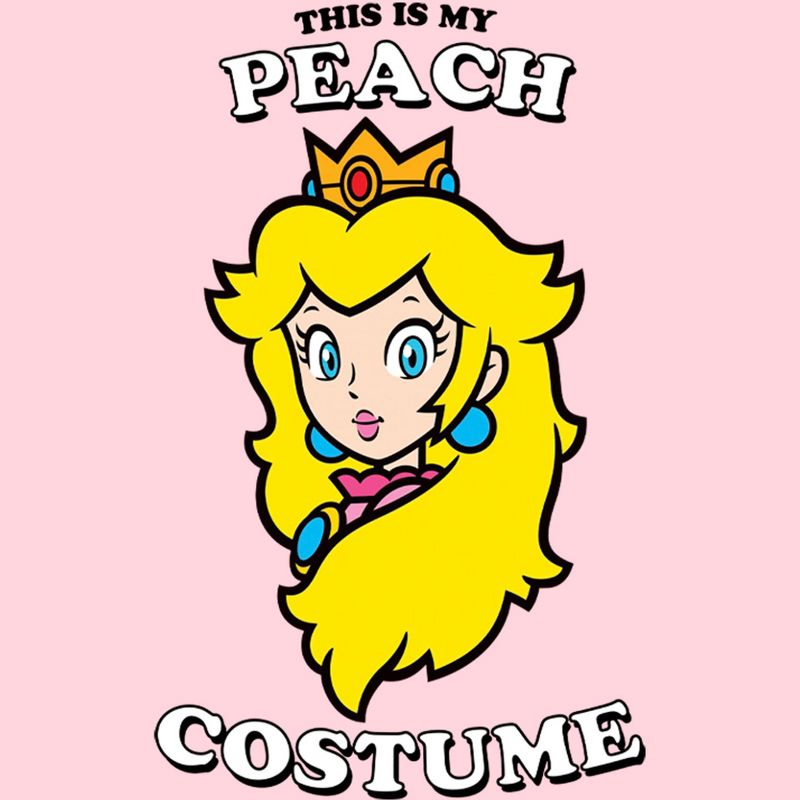 Juniors Womens Nintendo This Is My Peach Costume T-Shirt, 2 of 5