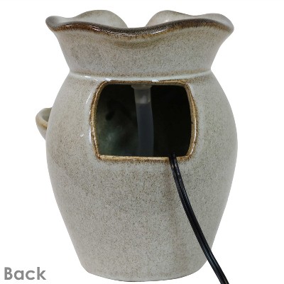Cream Ceramic 8" Cascading Tiers Tabletop Water Fountain