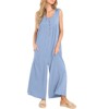 Coolmee Womens Knit Jumpsuit Casual Wide Leg Oversized Long Rompers Crewneck Button Front Loose Overalls with Pockets - 4 of 4