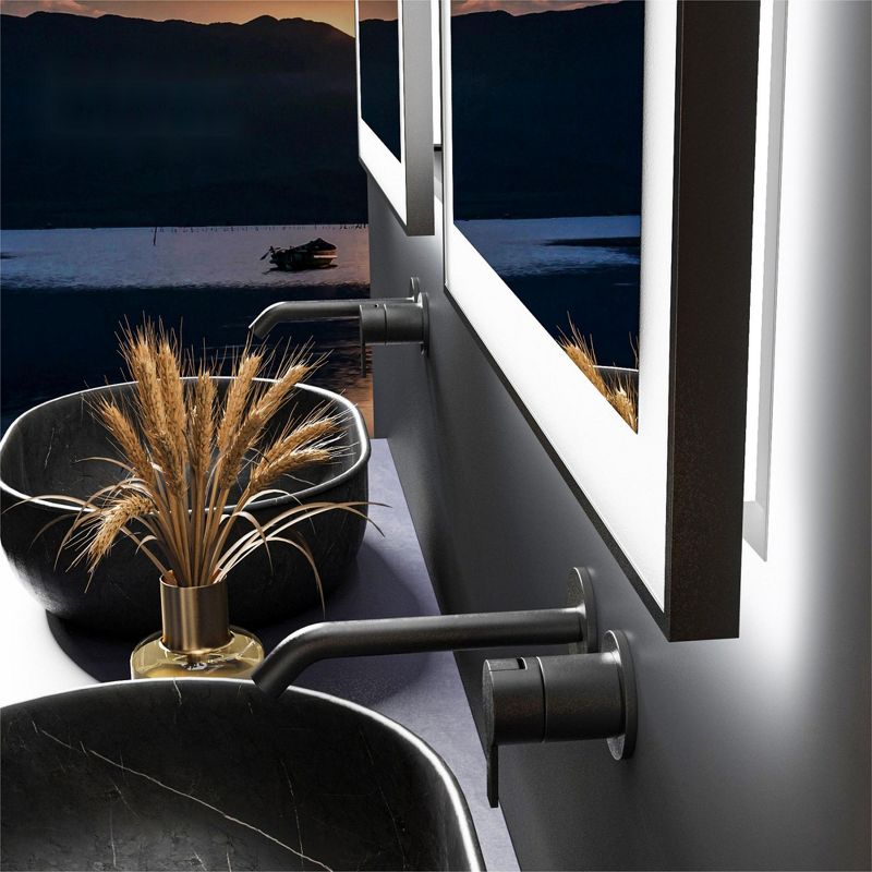 Organnice Black Frame Anti-Fog Dimmable Vanity Bathroom Mirror with Backlit and Front Light, 3 of 5