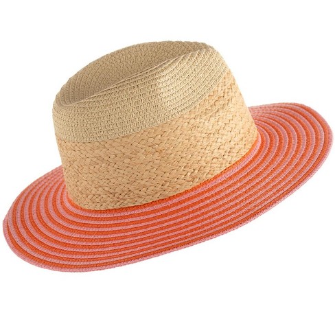 Shiraleah Pink and Natural Armida Sun Hat - image 1 of 4