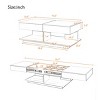 Modern Coffee Table with LED Lights and Hidden Storage Space,High-Gloss Finish Center Table for Living Rooms and Small Spaces-Maison Boucle - 4 of 4