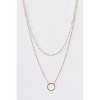 Slickblue Women's Necklace, Gold and Pearl Double Chain with Circle Pendant, Vintage Inspired Style, 14"-18" - 2 of 2