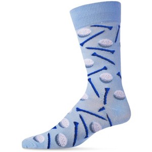 Memoi Men's "Golf Ball and Tee" Rayon from Bamboo Blend Novelty Crew Socks - 1 of 4
