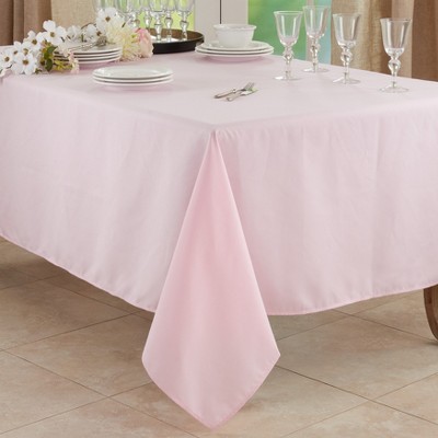 Pink Rectangular Polyester Everyday Tablecloth