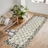 Floral Irregular Edge Carpet Indoor Non Slip Washable Boho Vintage Entry Rug Low Pile Throw Rugs for Entryway - 2 of 4
