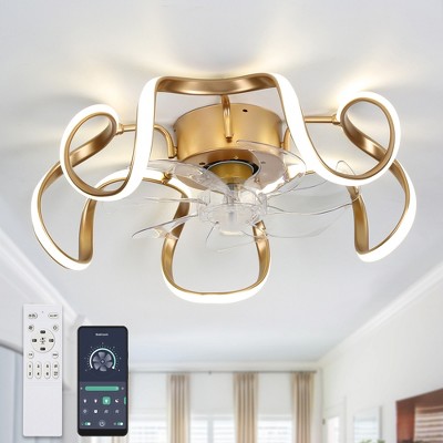 Bella Depot 20" Modern Low Profile Ceiling Fan with Dimmable Light, 6-Speed Reversible with Remote and APP Control