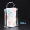 Unique Bargains Handles Reusable Clear PVC Gift Tote Bags 7.9" x 5.9" x 2.8" White 10Pcs - 2 of 4