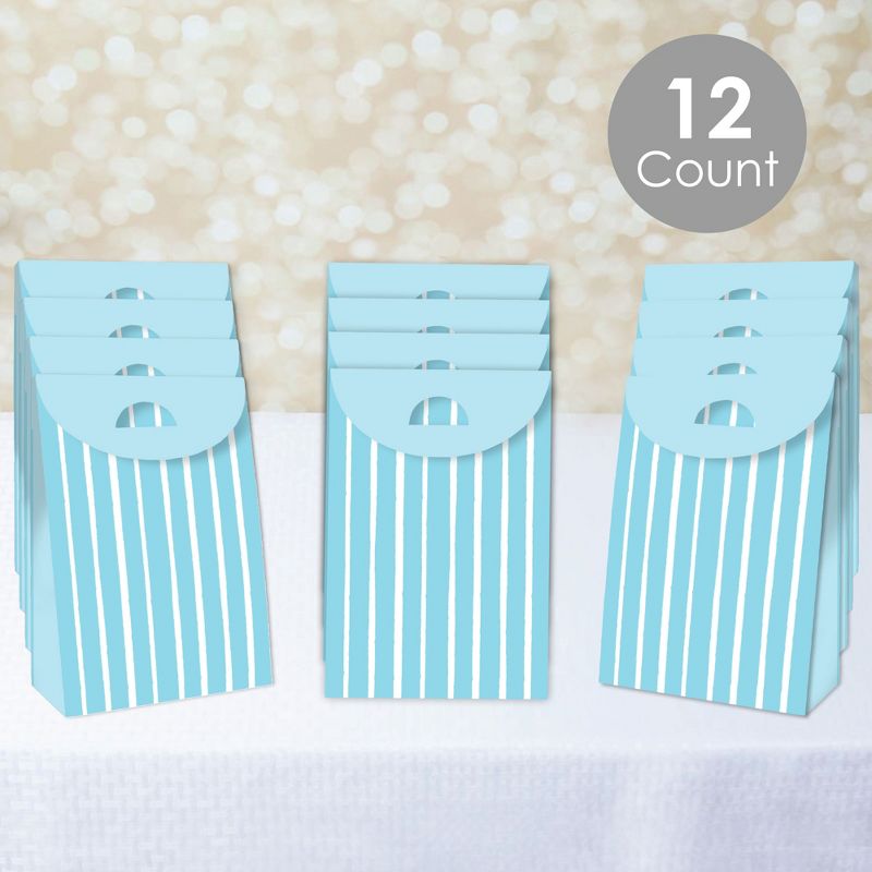 Big Dot of Happiness Blue Stripes - Simple Gift Favor Bags - Party Goodie Boxes - Set of 12, 2 of 9