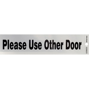 Hillman English Silver Please Use Other Door Decal 2 in. H X 8 in. W - Case of 6 - 1 of 1