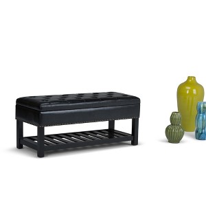 NicBex Faux Leather Storage Ottoman Bench,Upholstered Storage Ottoman with Open Slat Bottom Shelf,Modern Storage Bench for Living Room,Bedroom - 1 of 4