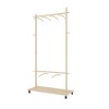 Akoasm 69.3 in. H Solid Wood Entryway Coat Rack with 6 Wooden Hangers and Adjustable Shelf For Bedroom, Living Room and Hallway-Brown - 4 of 4
