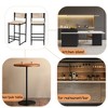Set of 2 Creamy White Paper Rope Woven Bar Stools,Hand Weave Counter Stool with footrest for Kitchen Island, Dining Room - 4 of 4