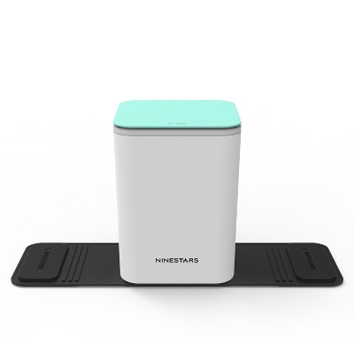 Chery Life Leak-Proof Car Trash Can with Blue Press Lid, Durable ABS Mini Bin for Vehicle