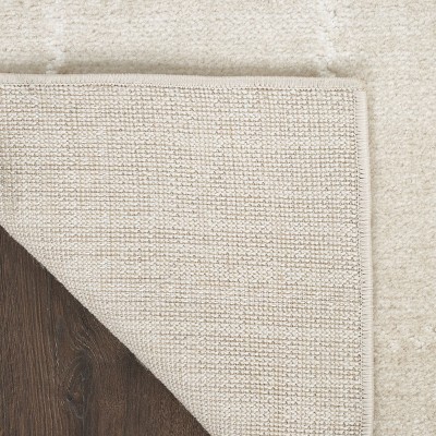 Ivory Geometric 5' x 7' Synthetic Easy Care Rug
