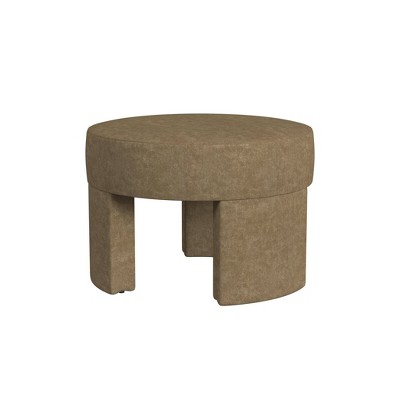 Sophia Mocha Velvet Round Ottoman