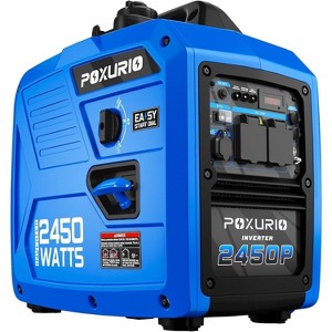 POXURIO 2450W Inverter Generator Gas Powered Ultra Quiet 59dB 6L Tank 10 Hour Runtime 43LB Wheels Portable RV Camping Home Use - 1 of 4