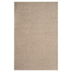 Light Beige Solid Loomed Accent Rug - (3