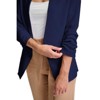Versa Women’s Collarless 3/4 Sleeve Open Front Jacket – Semi-Fitted Ruched Sleeve Blazer for Office or Evening Wear - 4 of 4