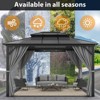 10'x12' Hardtop Gazebo, Aluminum Frame Permanent Pavilion, Double Polycarbonate Roof Canopy, Outdoor Gazebos Canopy for Garden, Lawns, Patio - 2 of 4