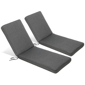 Aoodor 72 x 21 x 3 Inches Patio Chaise Lounger Cushions, Olefin Fabric Slipcovers with Sponge Foam, Set of 2 - 1 of 4