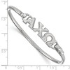 Black Bow Jewelry Sterling Silver Alpha Chi Omega Greek Life Bangle Bracelet 7 Inch - 2 of 3