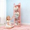 Angel Sar Bow Pattern Children's Jewelry Mirror Cabinet, Painted MDF Rotating Storage with Door & Shelf, Kids Accessory Organizer for Bedroom - 2 of 4