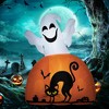 HOMCOM 5ft Halloween Inflatable Ghost with Pumpkin Base, Halloween Decorations with LED Lights for Garden, Indoor, Outdoor - 2 of 4