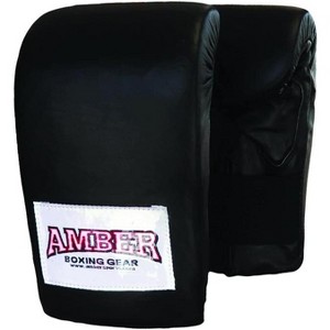 Amber Fight Gear Deluxe Bag Gloves, Leather Build, Shock Padding, Elastic Wrist, Lightweight & Durable for Training. - 1 of 1