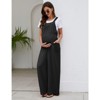 Coolmee Women Casual Maternity Square Neck Sleeveless Straps Wide Leg Long Jumpsuit With Pockets Beach Vacation Outfits - 2 of 4